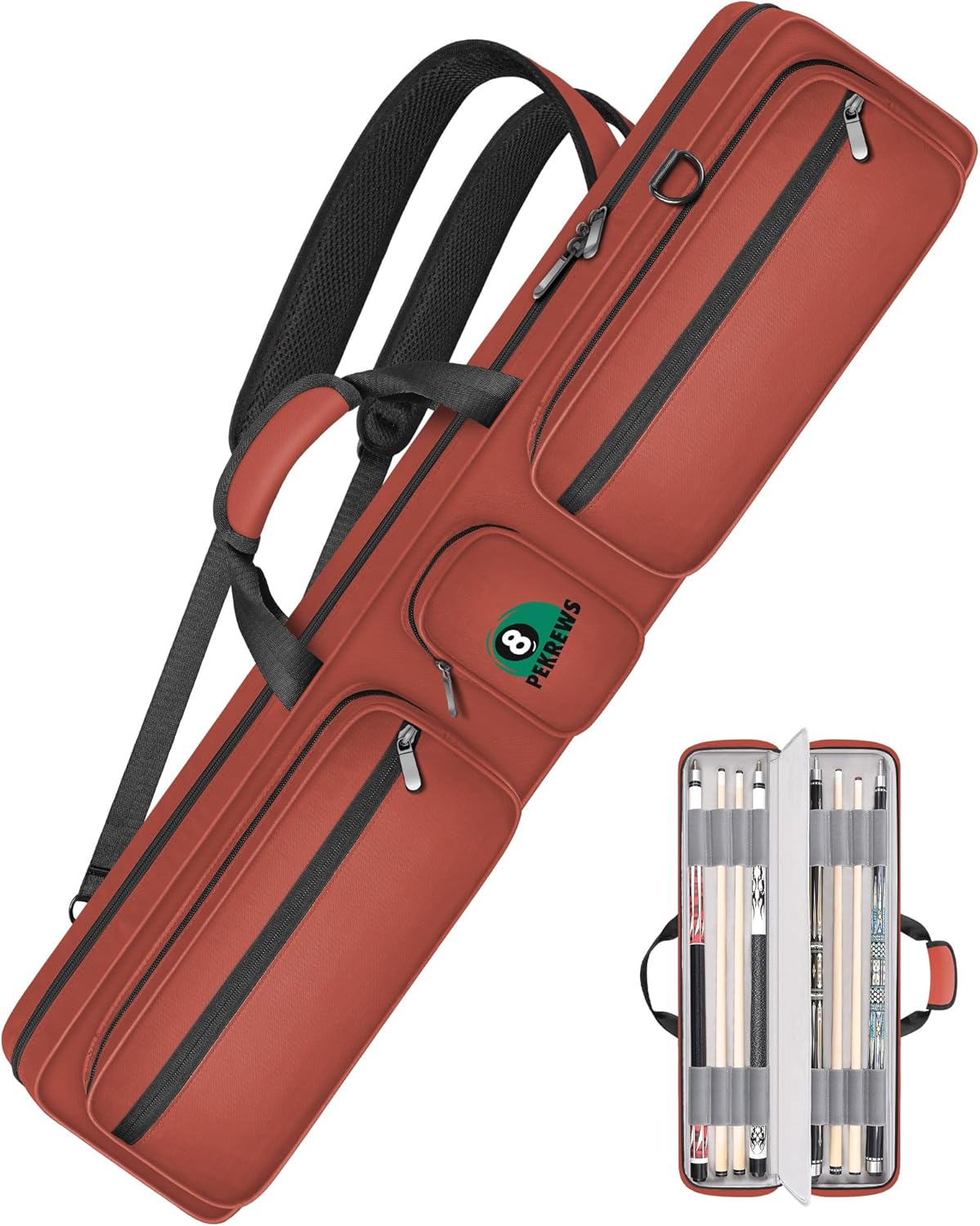 Premium Pool Cue Case 4x5 with Multiple Pockets for Billiards