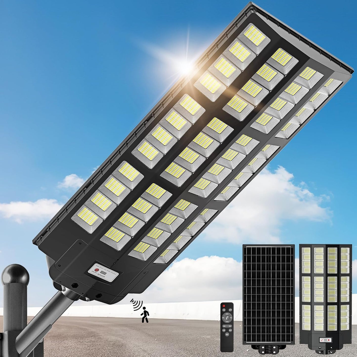 10000W Solar Street Light with Motion Sensor for Outdoor Use