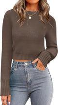 Zeagoo Women's 2025 Cropped Crewneck Sweater - Cozy Everyday Staple