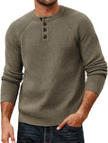 PJ PAUL JONES Mens Waffle Henley Pullover Sweater - Casual Comfort