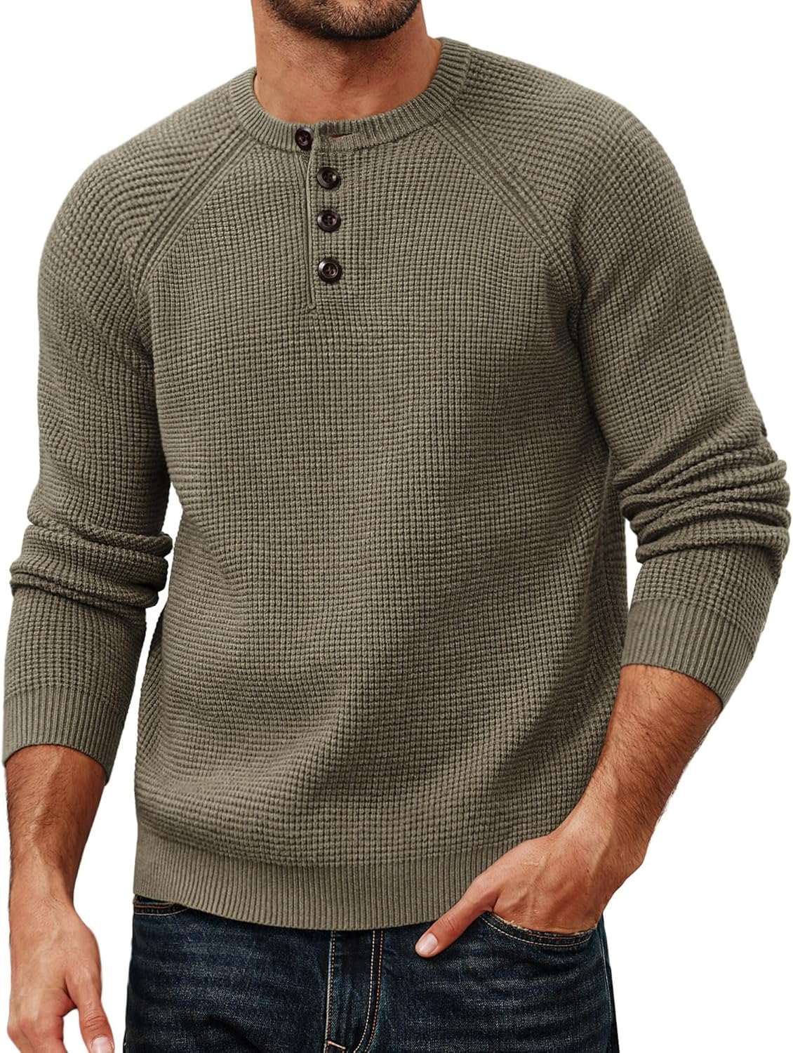 Stylish Mens Sweaters Casual Waffle Pullover for All Occasions