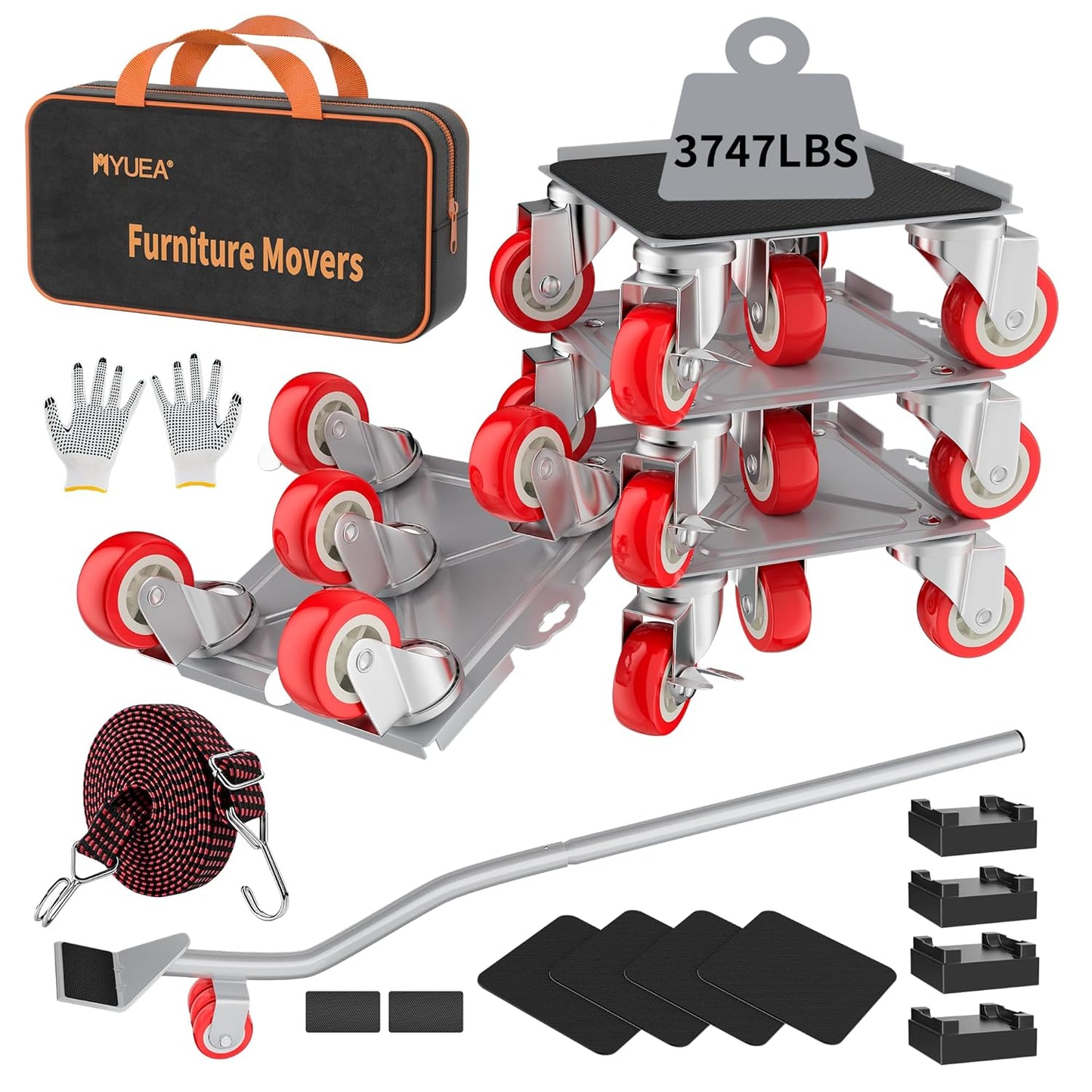 Heavy Duty Furniture Dolly with 5 Wheels for Easy Moving