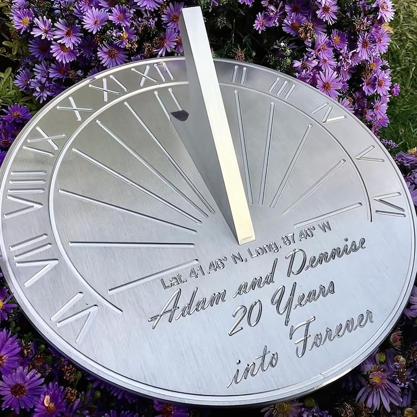 Custom Engraved 20th Wedding Anniversary Gifts Sundial for Couples