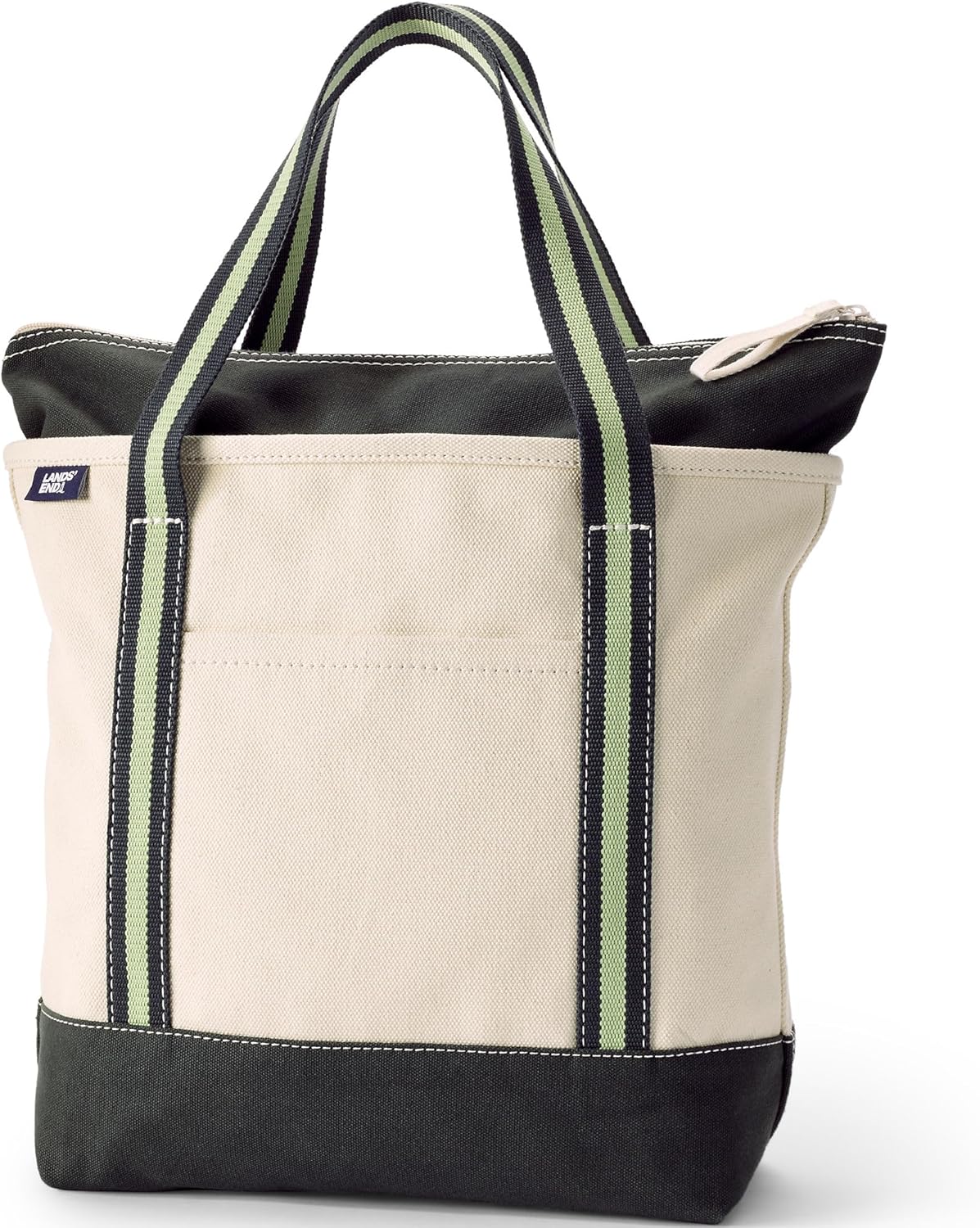 Lands' End Zip Top Canvas Tote Bag: Durable & Stylish Design