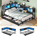 Twin XL Corner Bed Frame with Storage Bookcase - Space-Saving Daybed