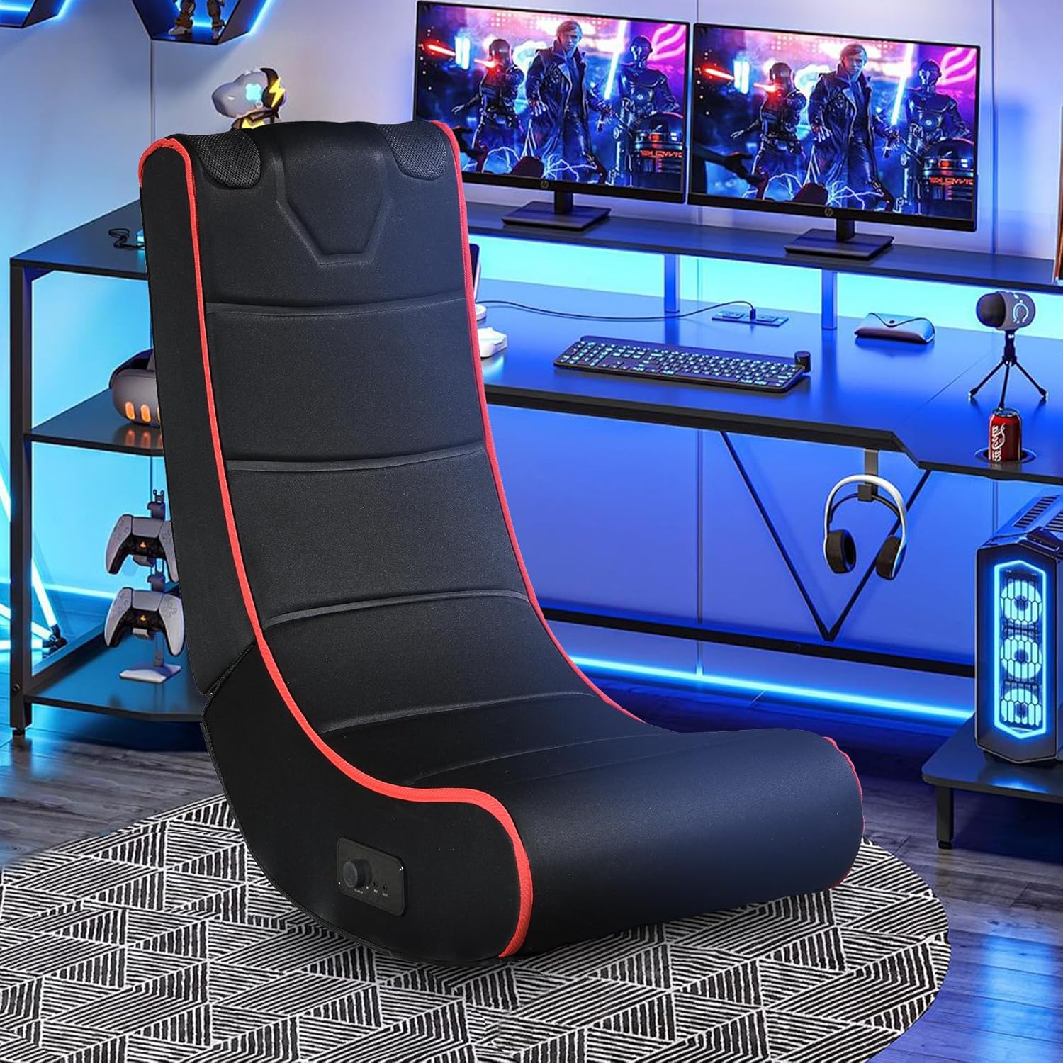 Foldable Rocker Gaming Chair with Bluetooth Speakers