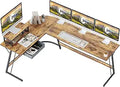 CubiCubi L Shaped Desk 67in Corner Computer Desk - Space Saving
