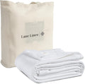 Lane Linen 100% Cotton Twin Blanket 68x90 - Lightweight Herringbone
