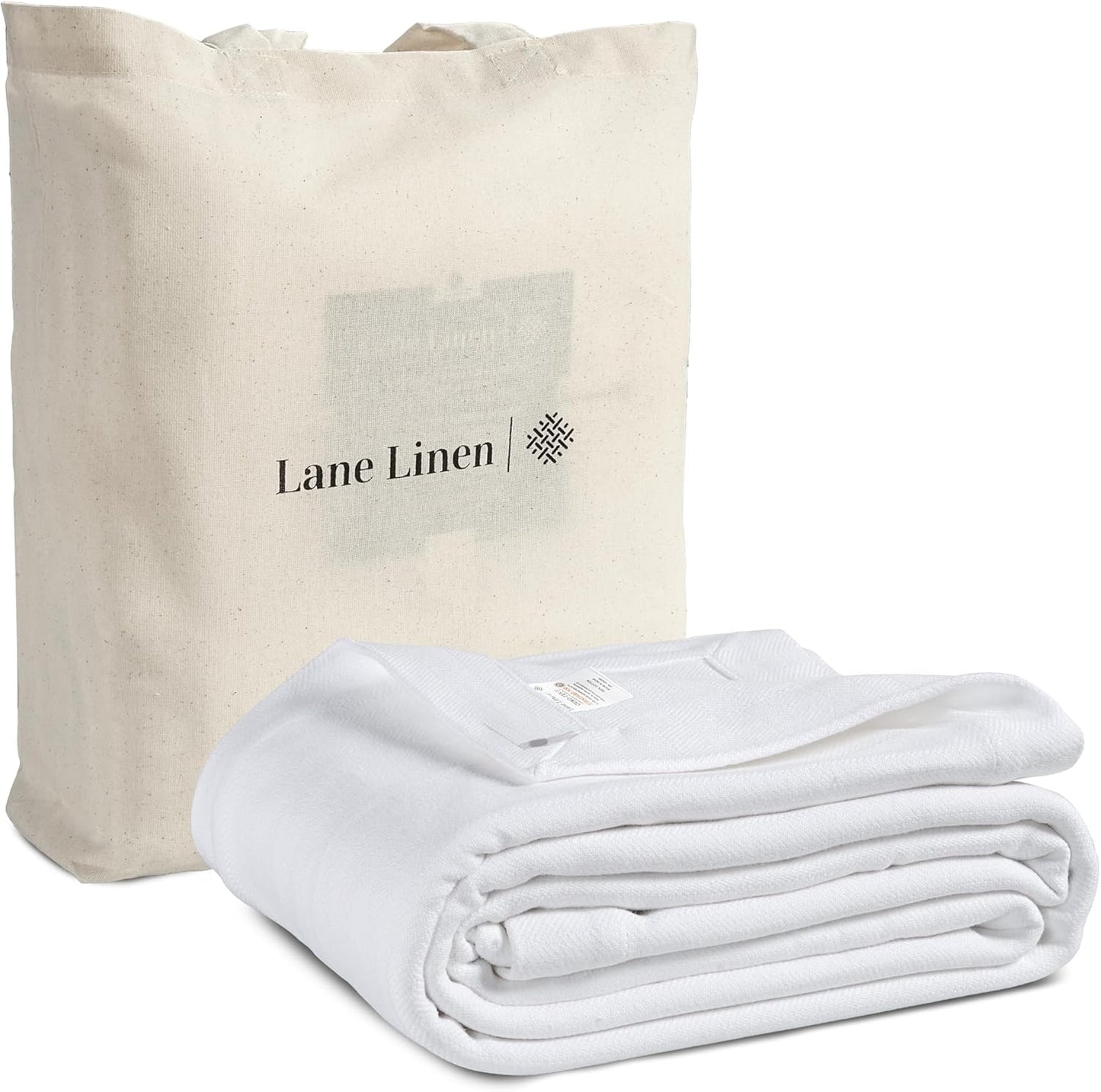 Lane Linen 100% Cotton Twin Blanket for All Seasons Comfort