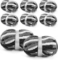 Chunky Chenille Yarn 8-Pack - Jumbo Soft Blanket Yarn for Knitting