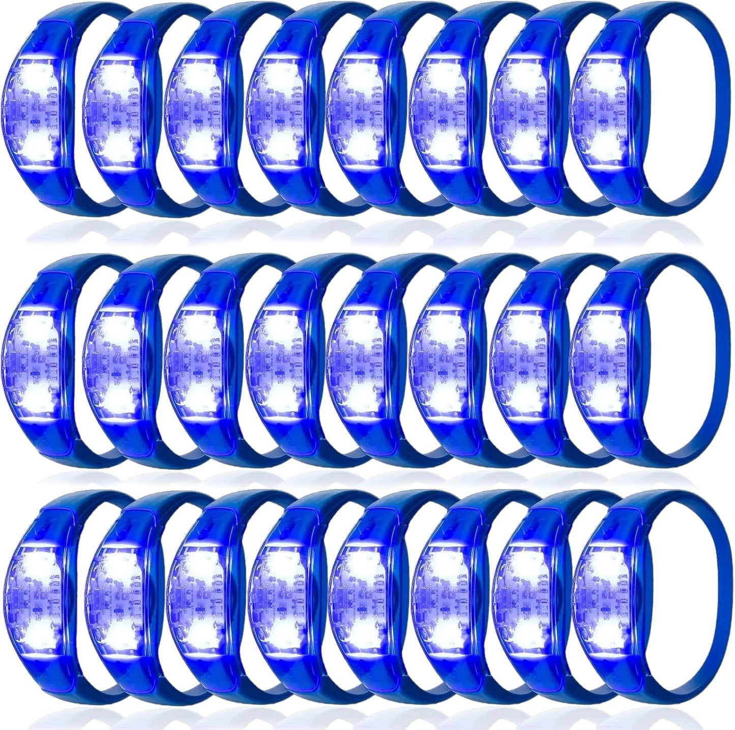 24 Pcs LED Glow Bracelets for Parties and Concerts - Blue