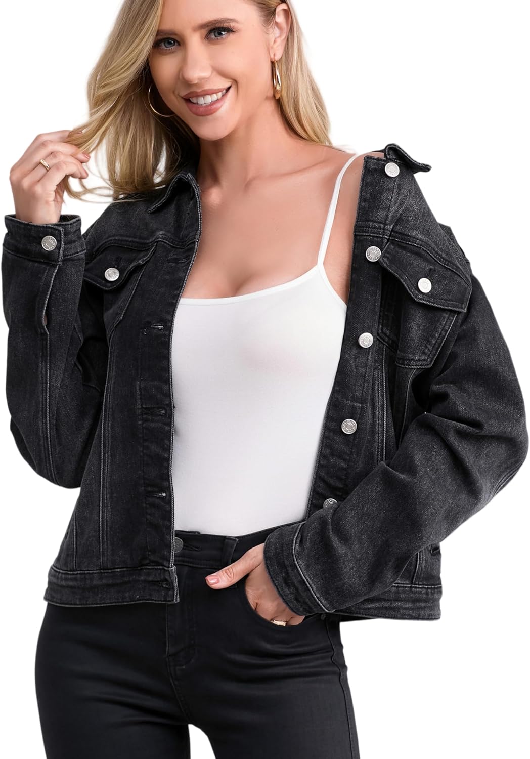 Women's Stretch Soft Denim Jacket for Casual Style and Comfort