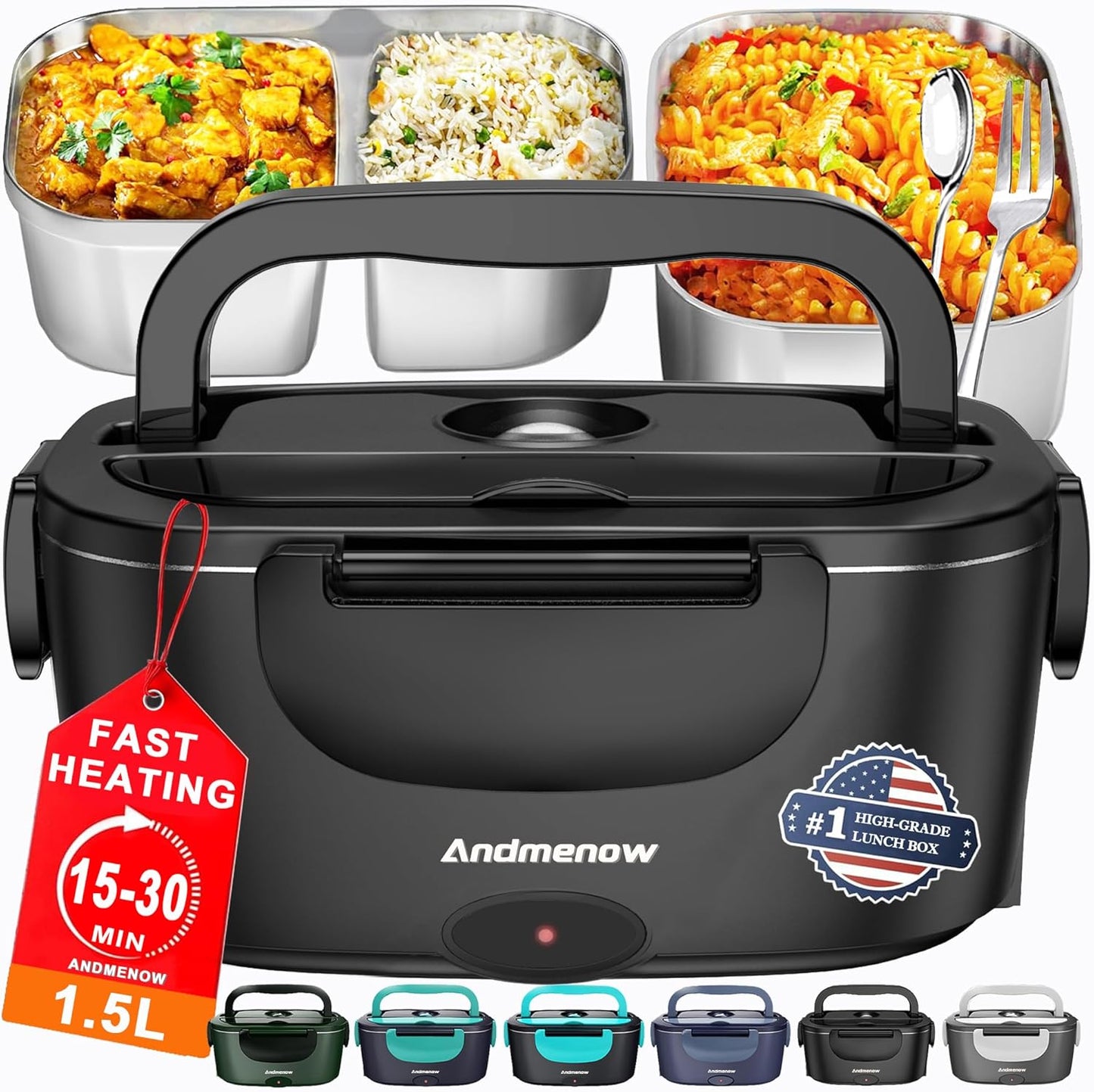 Portable Food Warmer 80W Electric Lunch Box for Work & Travel