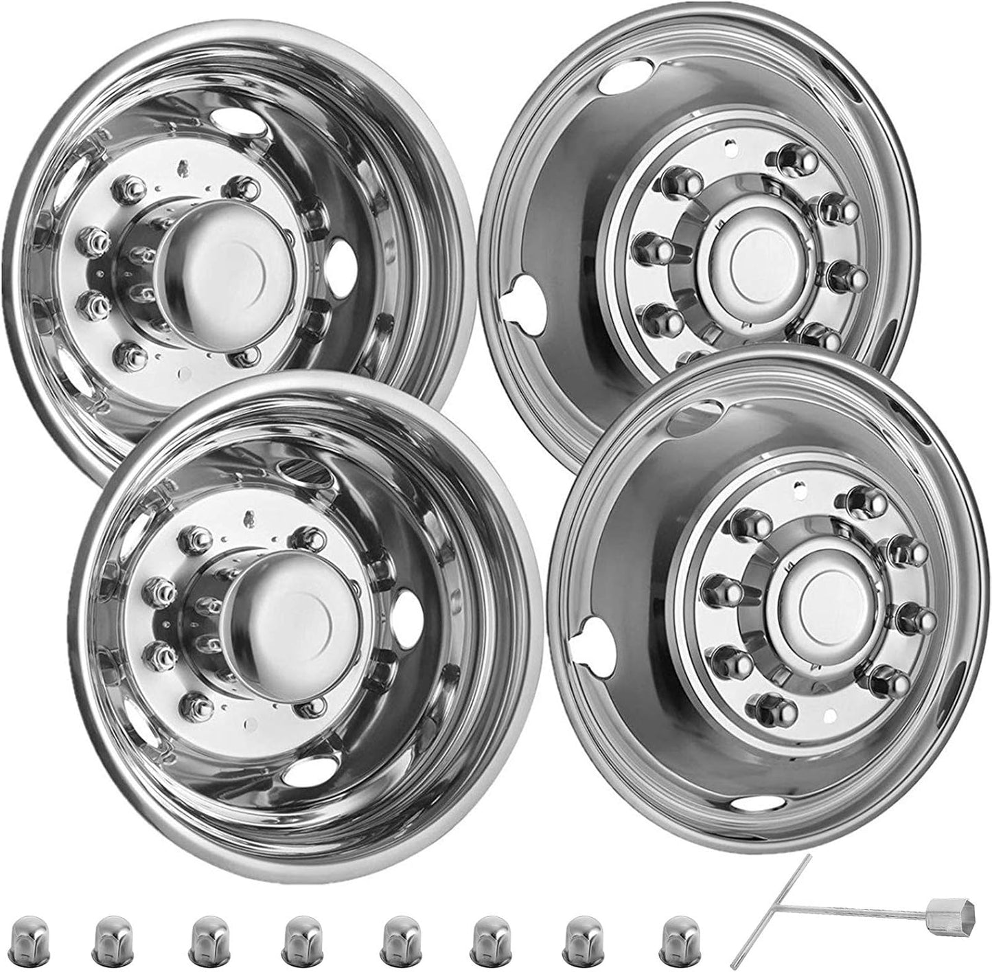 Vevor Polished 19.5 Inch Wheel Simulators for Ford F450/F550