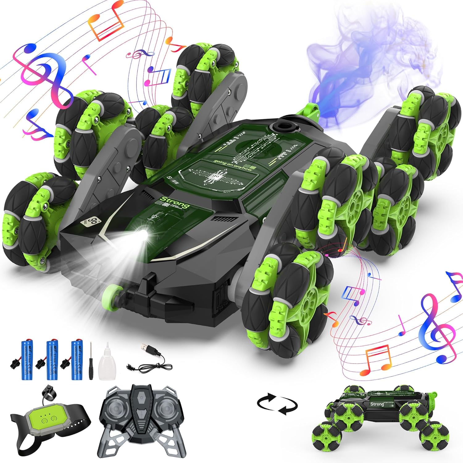 Gesture Sensing Stunt Car - 360 Rotation, Light & Music