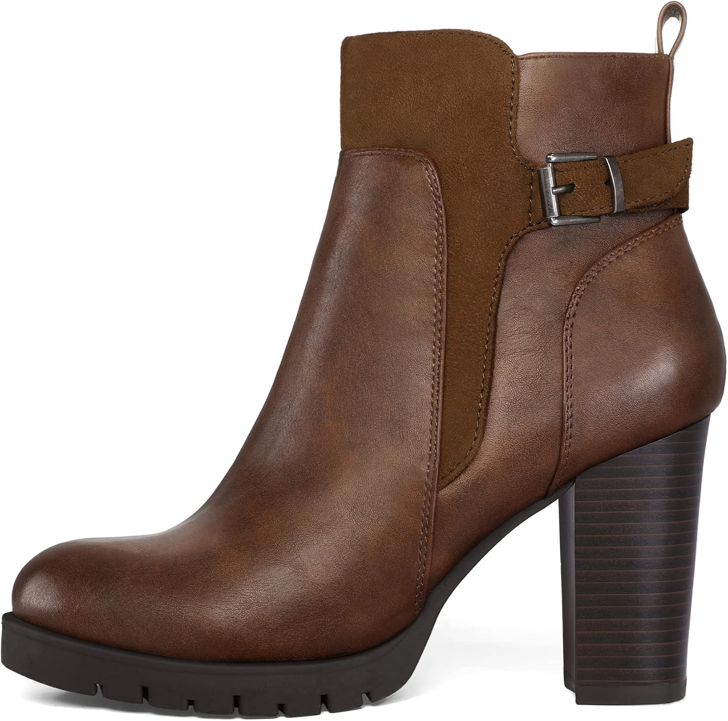 mysoft Women's Ankle Boots with Chunky Stacked Heel Design