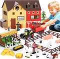 Farm Animals Barn House Toys - Kids Tractor Playset with Lights