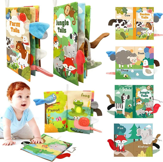 High Contrast Baby Soft Cloth Book Set - Stimulate Senses & Development