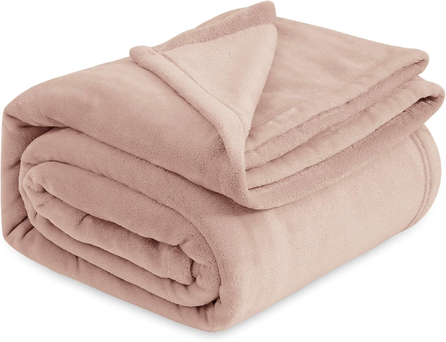 Bedsure GentleSoft Fleece Blanket Queen Size Dusty Pink Cozy