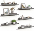 Floating Shelves for Wall Picture Ledge 6-Pack - Clean Grey Display