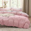 Bedsure Pink Duvet Cover King Size - Extra Soft Cotton-Like Set