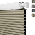 Blackout Cellular Shades Jacquard-Beige - No Drill Cordless Honeycomb
