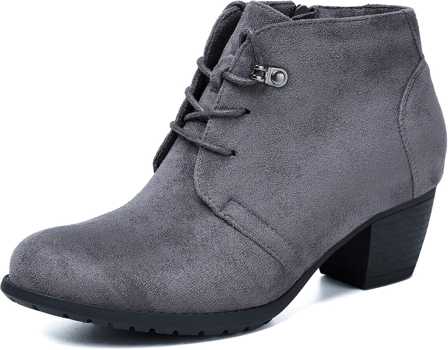 Stylish Women's Ankle Boots with Lace-up and Side Zipper