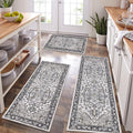 Boho Kitchen Rug Sets 3 Piece with Runner - Washable Non Slip