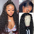 Lace Frontal Water Wave Human Hair Wig 20in - Natural Wet Look