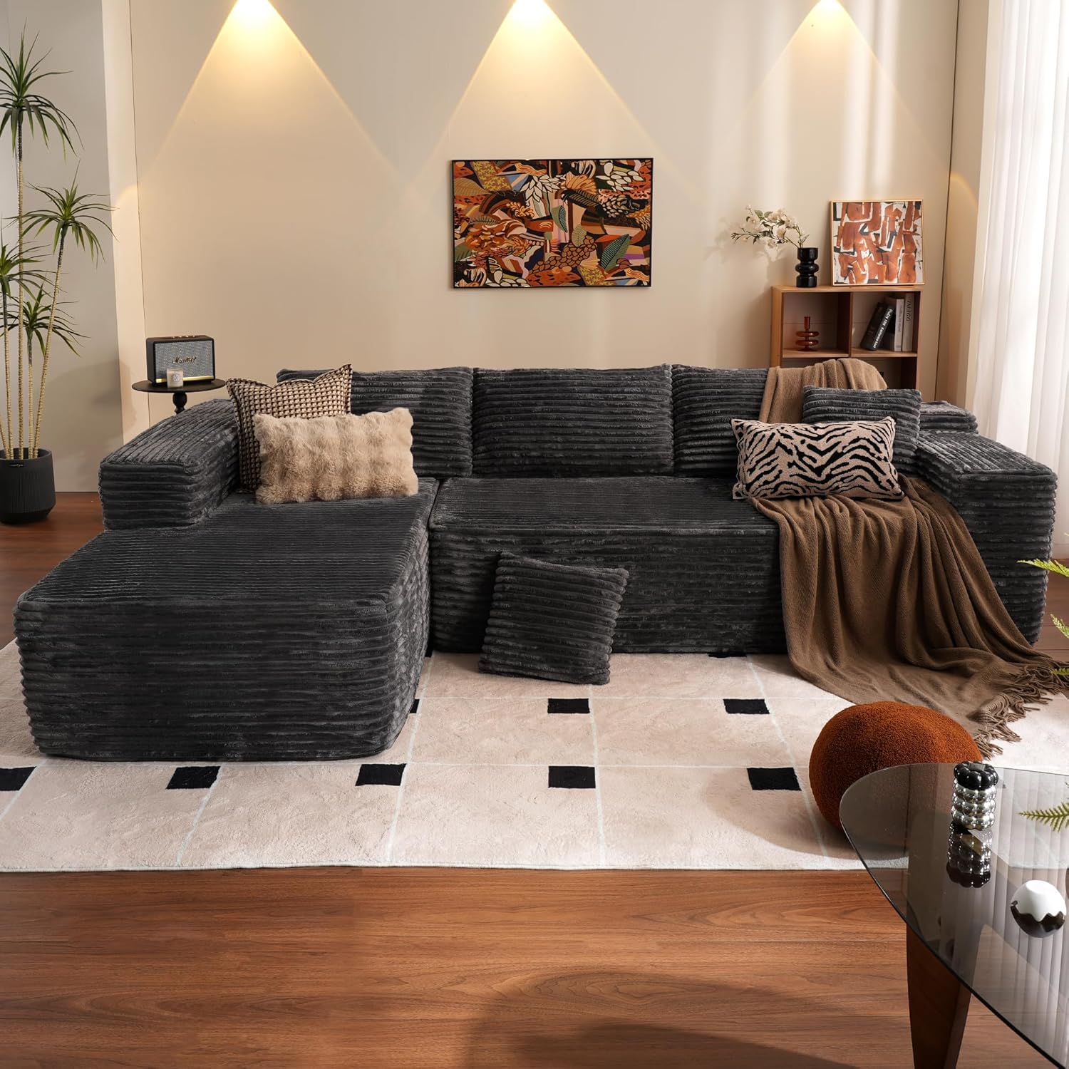 Modular Sectional Couch with L-Shape Chaise for Comfort
