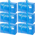Extra Large Moving Bags with Zippers & Handles - Sky Blue 6 Pack