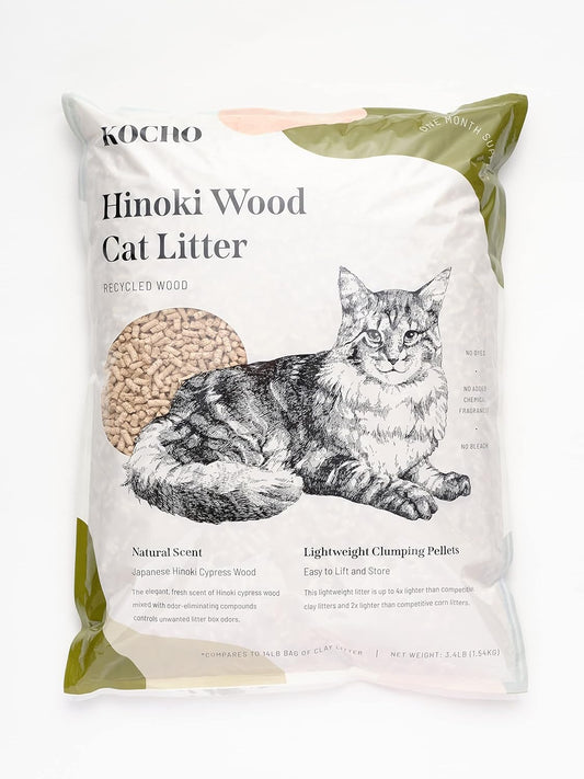 KOCHO Hinoki Cat Litter: Upcycled, Lightweight, Hinoki Cypress Aroma