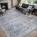 MontVoo Vintage Area Rugs 8X10 Soft Distressed Blue Rug