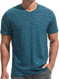 KLIEGOU Men's V Neck T Shirts - Soft Stretch Cotton Tees