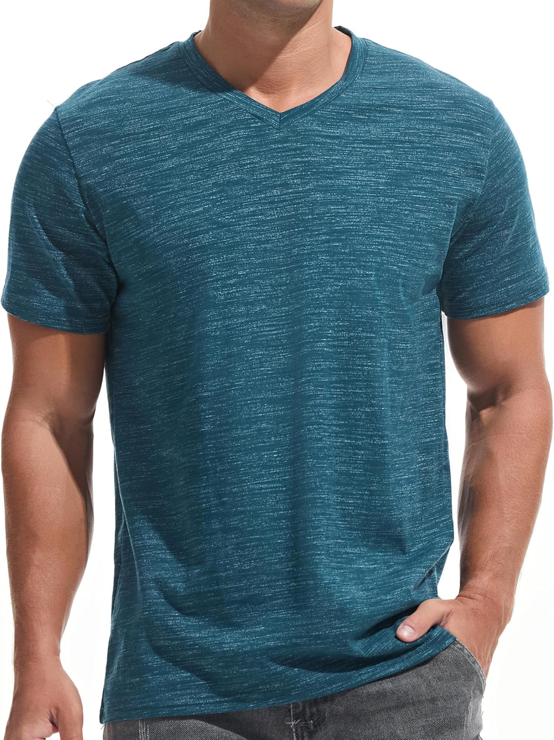 KLIEGOU Men's V Neck T Shirts - Stylish Fitted Casual Tees
