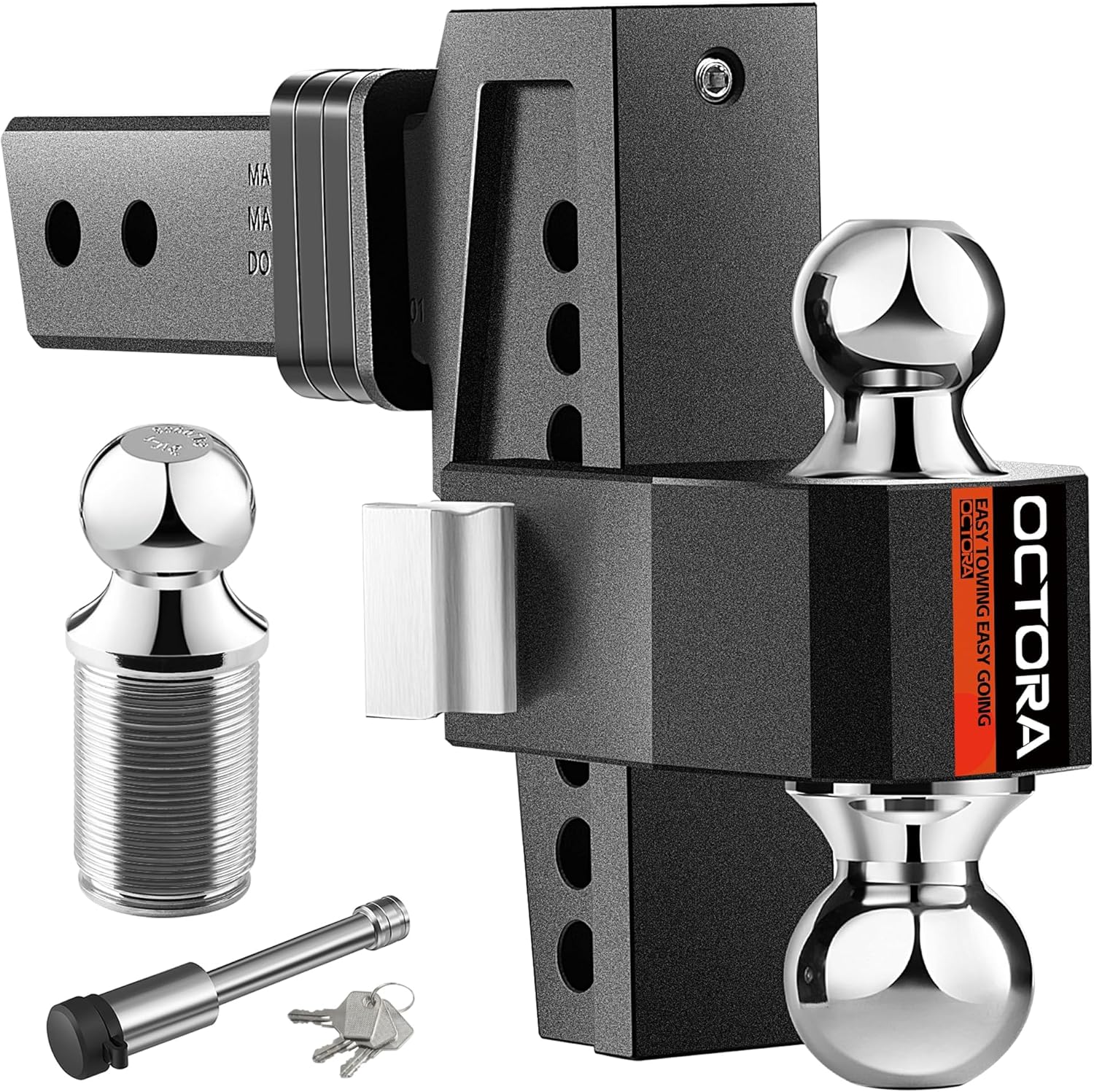 Adjustable Trailer Hitch for 2-Inch Receiver - 12,500 LBS GTW