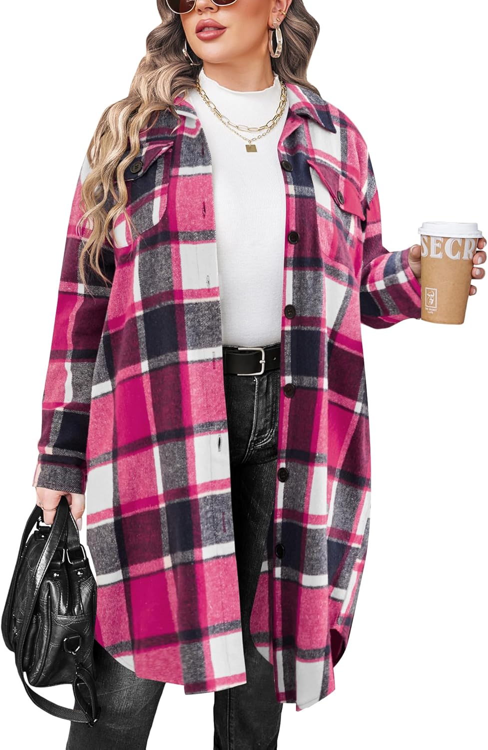 Plus Size Flannel Plaid Shirts for Women - Stylish and Comfy