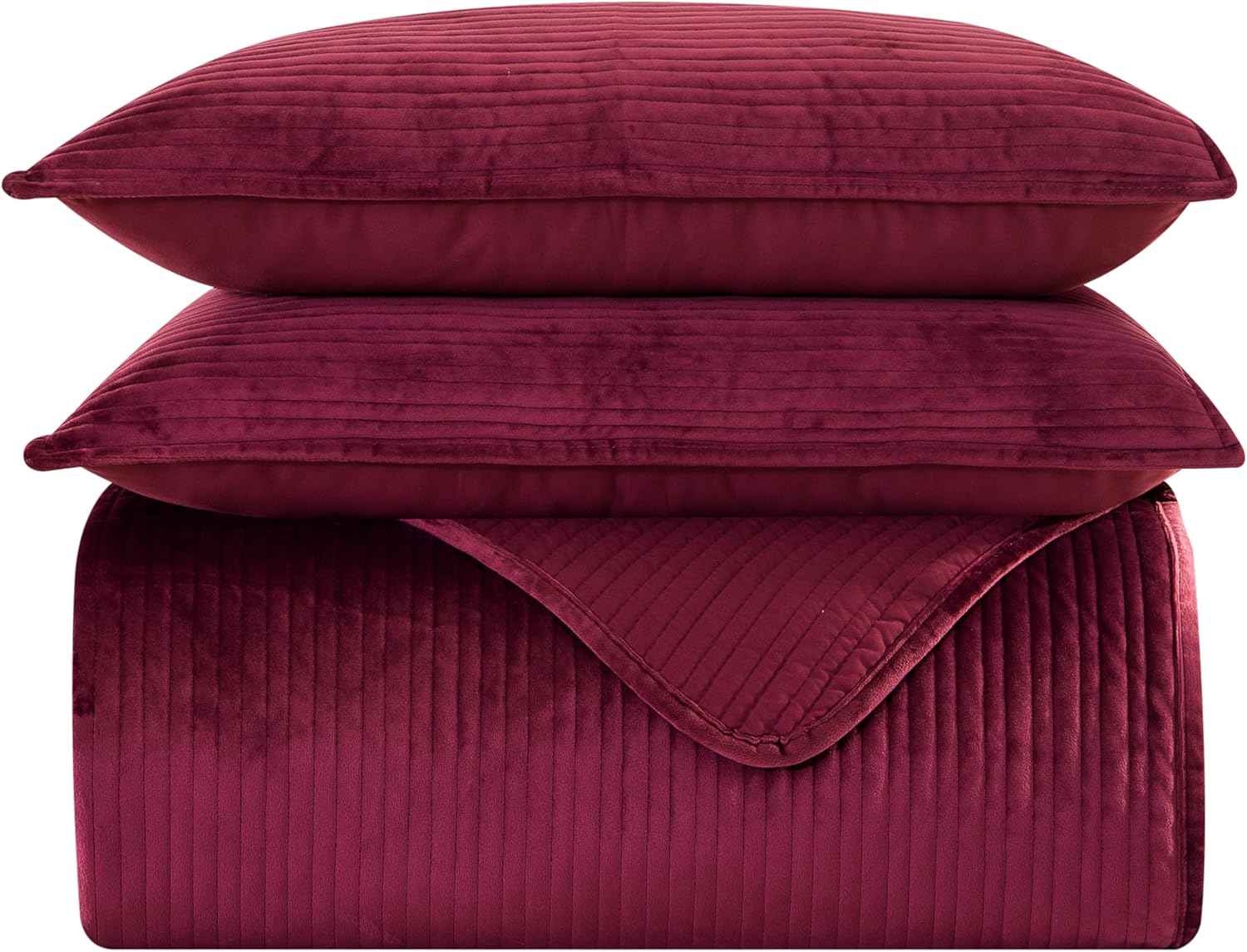 Elegant Comfort Luxury Velvet Corduroy Quilt Set for King Beds