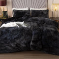 EMME Luxury Fuzzy Duvet Cover Set Queen Size - Cozy Dual-Sided Plush