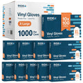 Ridex Disposable Vinyl Gloves X-Large - Clear, Latex-Free, 1000-Count