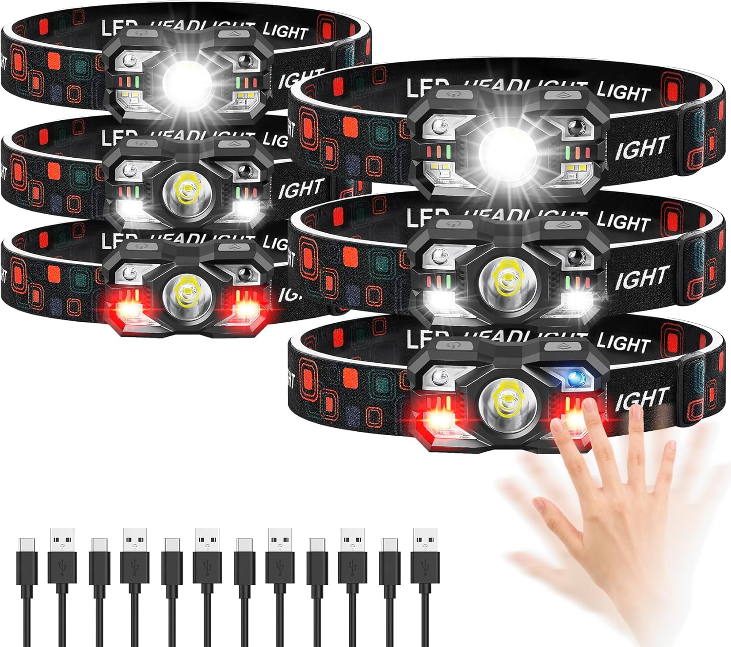 3000 Lumen Ultra-Light Rechargeable Headlamp for Outdoor Use