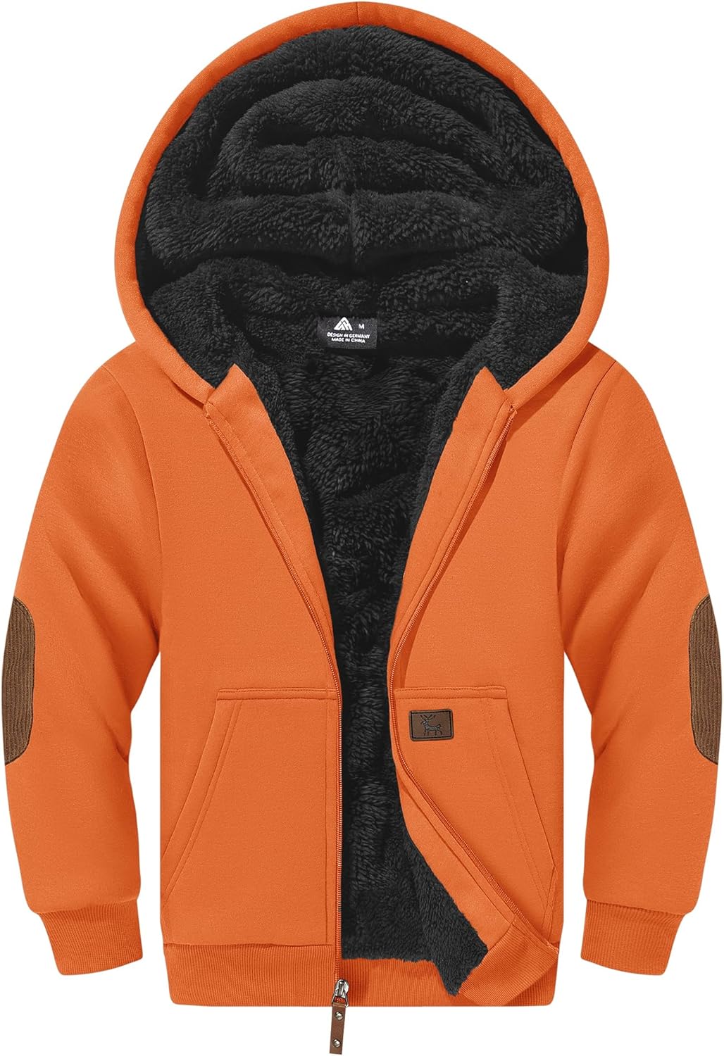 Unisex Fleece Hoodie Sherpa Lined Jacket for Kids Winter Wear
