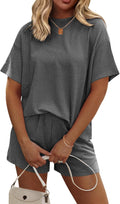Ekouaer Womens Pajama Sets Short Sleeve 2-Piece Lounge Set - Soft PJs