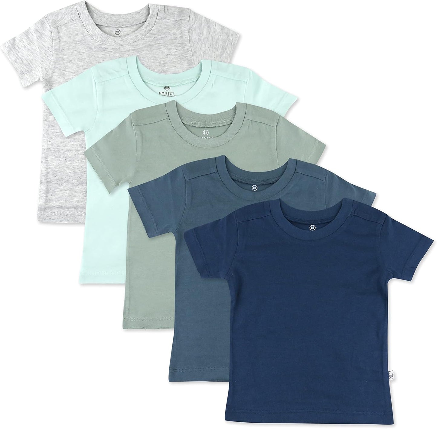 HonestBaby Unisex-Baby 5-Pack Short Sleeve T-Shirts for Kids