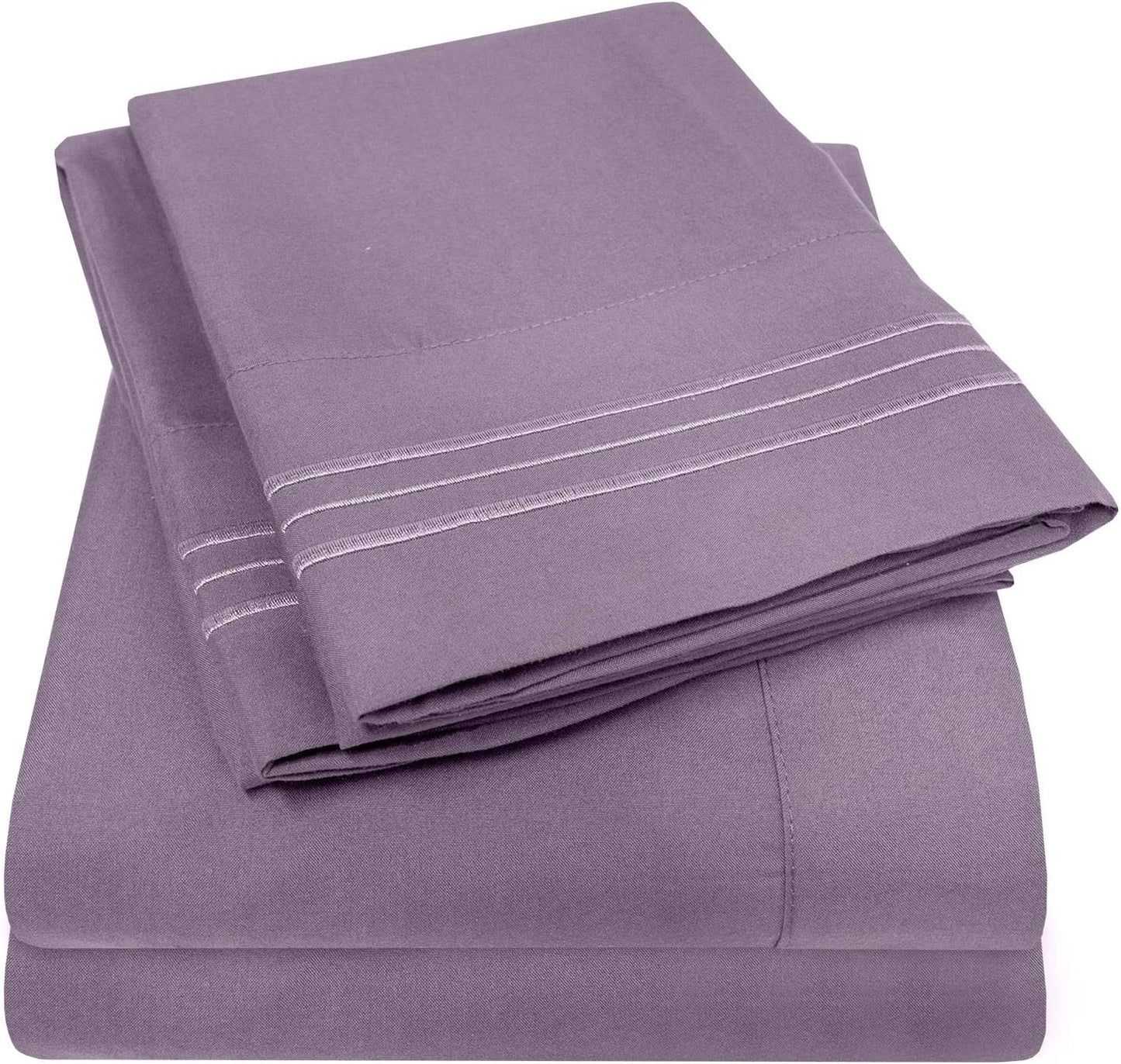 1500 Supreme Collection King Sheet Sets in Plum - Luxury Comfort