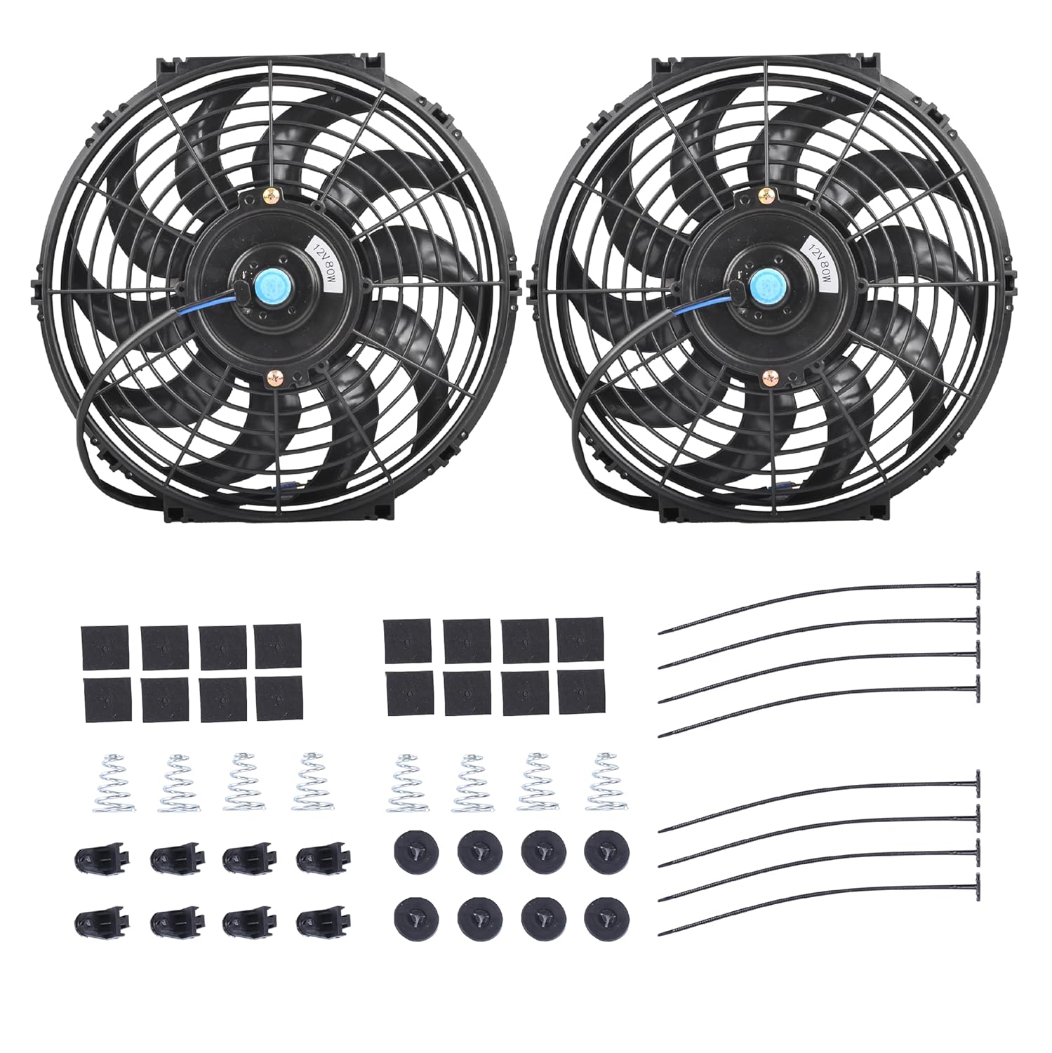 High Performance 12 Electric Radiator Cooling Fan Assembly Kit