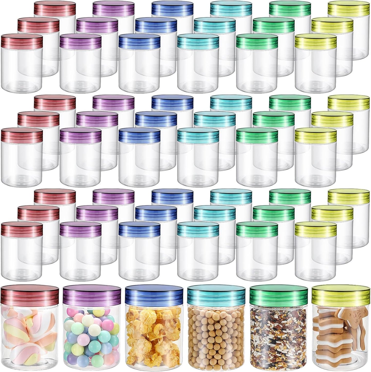 60 Pcs 8 oz Plastic Jars with Lids for Travel and Storage