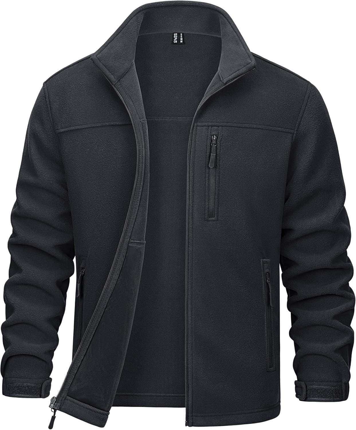 MAGCOMSEN Men's Winter Zip Up Polar Fleece Jacket for Outdoor Use