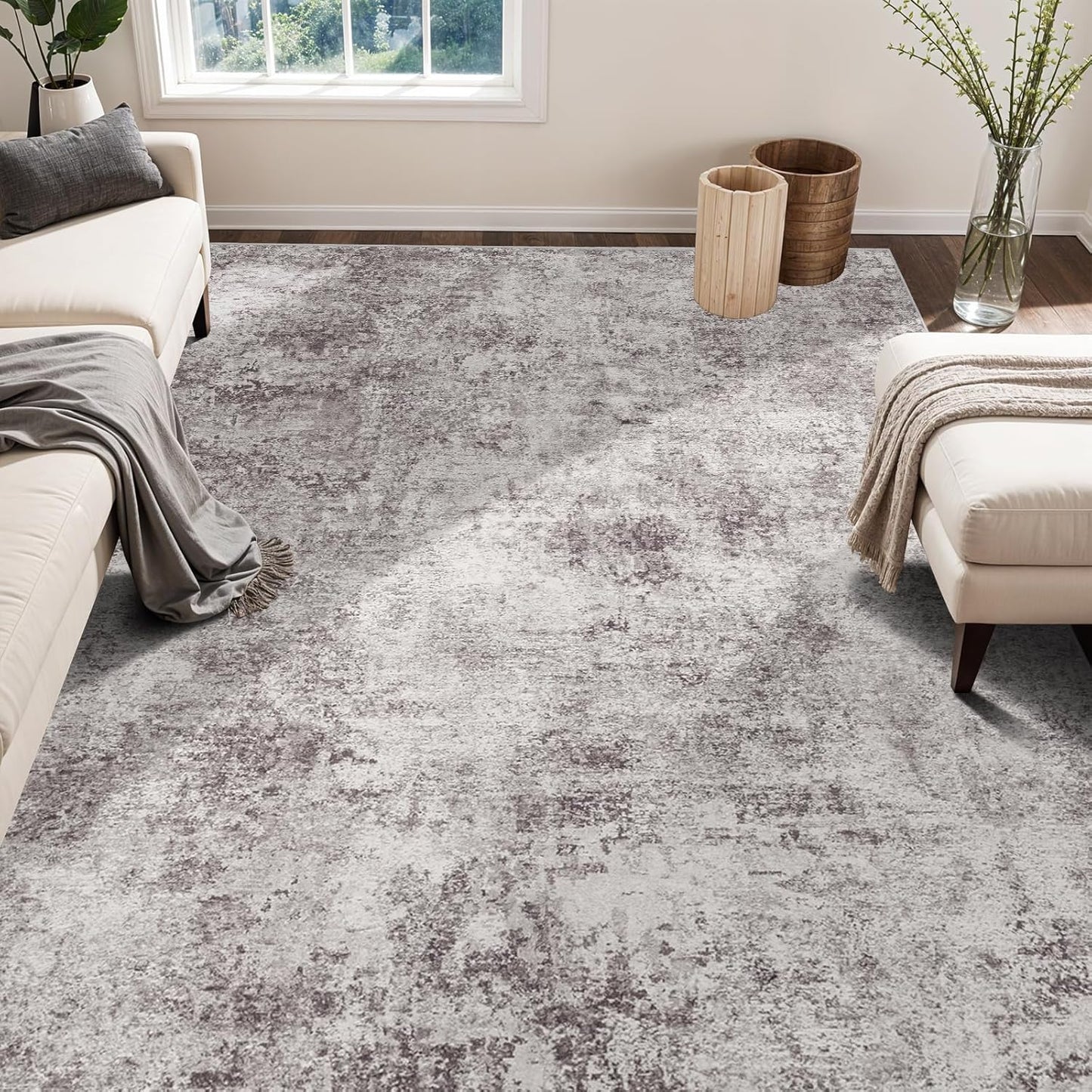 Non-Slip Washable Modern Area Rug for Living Room and Bedroom
