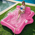 Inflatable Tanning Pool Lounger Float 80in x 66in - Cooling Spray Bed